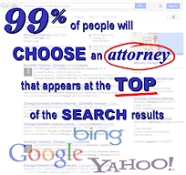 99% of those people will choose an attorney that appears in the top search results.